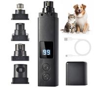 Broyeur à ongles professionnel à 4 vitesses pour chien, électrique rechargeable avec lumières UV et interactives, broyeur à ongles rechargeable et silencieux pour tous les types de chiens et chats