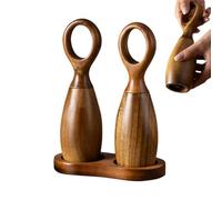 Broyeur à poivre, moulin à sel, moulins en bois, broyeur de précision rechargeable manuellement et portable, élégant, pour cuisine ou table à manger pour une utilisation condiments, 15 x 18,6 x 7,5 cm