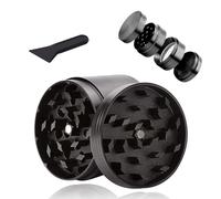 Broyeur à pollen en alliage de zinc - Broyeur amovible - Moulin à épices et hachoir - Kit de broyeur pour herbes séchées - Utilisé pour les épices, le broyage et la pâtisserie (noir)