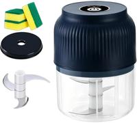 Broyeur d ail Electrique,Mini Hachoir Sans fil Rechargeable USB à - Adapté pour ail, Purée Bébé, Noix, Gingembre, Piment et Oignon (3, Blue)