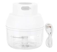 Broyeur d'ail électrique 100 ml, mini -légumes rechargeable par USB avec lames en acier inoxydable pour accessoires de cuisine, portable, sûr et durable (Blanche)
