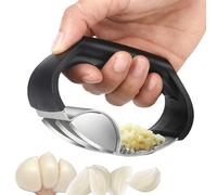 Broyeur d'ail - Hachoir à bascule en acier inoxydable, presse robuste pour un écrasement rapide, design innovant à bascule pour la cuisine, la maison, le restaurant, outil à l'ail et au gingembre, 3,9