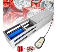 Broyeur De Canettes Electrique électrique de de soda, automatique en aluminium - Compartiment de rangement de 3,3" x 7,2", recyclage de de 200 à 550 ml et de bouteilles d'eau en plastique