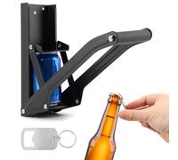 Broyeur de canettes mural robuste avec décapsuleur intégré, broyeur de canettes en aluminium pour recyclage, soda et bière - Pour canettes de 12 et 473,6 g - Facile à installer