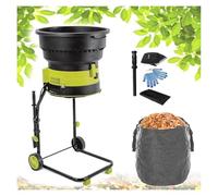 Broyeur de feuilles,Broyeur de végétaux, Broyeur de feuilles électrique filaire, broyeur de jardin portable avec roues, broyeurs et déchiqueteuses