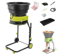 Broyeur de Feuilles électrique 2500 W avec Roues, composteur, broyeur 8000 TR/Min, Outil de Nettoyage de Jardin, Rapport de réduction 17:1(50mxpowercord)