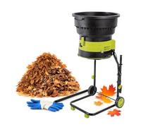 Broyeur De Feuilles Électrique 2500W Avec Bac, Déchiqueteuse De Jardin 8000RPM Puissante, Composteur Sécurisé Sans Lame, Idéal Pour Recycler Les Déchets Verts(Powercordx60m)