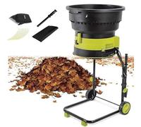 Broyeur De Feuilles Électrique 2500W Avec Roues, Déchiqueteuse De Jardin 8000RPM Sans Lame, Composteur Puissant 17:1, Bac De Collecte Et Accessoires Inclus(Powercordx20m)