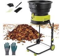 Broyeur de feuilles électrique - Broyeur de compost - 8000 tr/min - Avec roues et sac de rangement pour le nettoyage de la cour