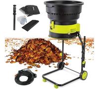 Broyeur de feuilles électrique de jardin, 2500 W, broyeur portable sans lame avec sac de collecte amovible, trémie de 54 cm de large, idéal pour compostage et chaume, 8000 tr/min