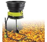 Broyeur de feuilles électrique - Déchiqueteuse de jardin portable sans lame avec roues, vitesse de 8000 tr/min, sac de collecte, entonnoir de 54 cm de diamètre pour feuilles et compost
