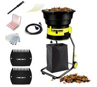 Broyeur de Feuilles électrique for Un Rapport de réduction de 17:1, avec Pelle à Feuilles, Sac de Collecte(50mxpowercord)