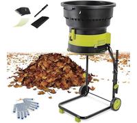 Broyeur de feuilles électrique pour un compostage efficace, 8000 tr/min, avec roues et sac de rangement, taille de coupe réglable pour déchets de jardin, aiguilles de pin, chaume de chaume, 40 m