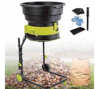 Broyeur de feuilles électrique, puissance de 2500 W, 8000 tr/min pour un déchiquetage efficace des feuilles sèches, de l'herbe et de la cour, sac de collecte inclus