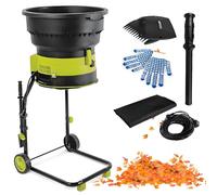 Broyeur de feuilles électrique sans lame 2500 W avec roues et sac de rangement pour le nettoyage et le compostage