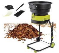 Broyeur de feuilles sans lame, Broyeur de jardin électrique, broyeur de feuilles, broyeurs 2500 W, moteur 8 000 tr/min, protection contre la surchauffe et les surcharges(60mpowercord)