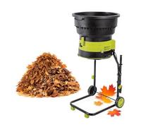 Broyeur De Jardin 2500W Avec Roues Et Sac, Déchiqueteuse De Feuilles Électrique 8000RPM Sécurisée Sans Lame, Composteur Rapide Pour Recycler Déchets Et Feuilles(Powercordx40m)