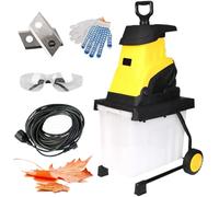 Broyeur De Jardin électrique, Broyeur De Branche 2500w Avec Boîte De Collection 45l, Diamètre Max 45mm, Broyeur De Compost De Mulcher De Feuille, Broyeur De Bois Silencieux, Pour Les 20cm-power-cord