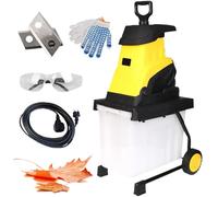 Broyeur De Jardin électrique, Broyeur De Branche 2500w Avec Boîte De Collection 45l, Diamètre Max 45mm, Broyeur De Compost De Mulcher De Feuille, Broyeur De Bois Silencieux, Pour Les 10cm-power-cord