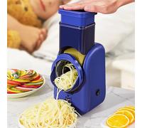 Broyeur de légumes électrique, râpe à fromage rotative de 80 W, avec 4 lames interchangeables, base d'aspiration antidérapante, trancheuse et hachoir, pour fruits, légumes, noix