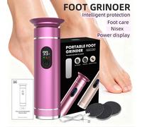 Broyeur de pieds électrique en alliage d'aluminium, double puissance type-c/batterie, outil de pédicure pour enlever les callosités et les peaux mortes Or