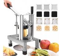 Broyeur de Pommes de Terre Commercial, Coupe-frites avec 7/10/14 Mm Et 3 Lames de Fruits, Capacité de Production 100 Kg/h, Robot de Fruits Facile À Nettoyer pour la Cuisine Domestique