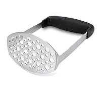 Broyeur de pommes de terre en acier inoxydable BeautyGym : Écraseur de pommes de terre manuel avec poignée antidérapante en caoutchouc noir et argent