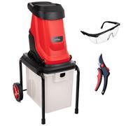 Broyeur de végétaux et branches - Lehmann - Timber - 3000 W - Ø45 mm - Bac 50 L - Rouge et Noir