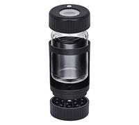 Broyeur d'herbes à épices à main, pot grossissant, collecteur de pollen, 3 pièces, broyeur de lumière LED pour un poids léger portable pour un rangement et un transport faciles (Black)