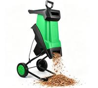 Broyeur électrique pour jardin,roues,protection anti-blocage 10mCable | 2400W, 4500Tr/Min,Double Lame,Facile à Déplacer,Idéal Pour Les Déchets Jardin,Les Branches Et Les Feuilles Mortes