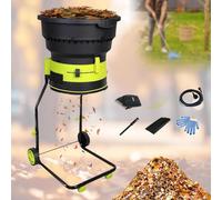 Broyeur électrique Sans Lame De 2500 W Avec Roues - Broyeur Et Compostage à 8000 Tr/min, Sac De Collecte Inclus - Pour Feuilles, Herbe, Déchets De Jardin - Nettoyage Facile De La 60M