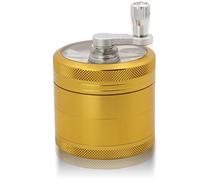 Broyeur en aluminium incassable de broyeur de première qualité à manivelle de DCOU pour l'herbe de fines et les épices 4 pièces 2.2 pouces (Or mat)