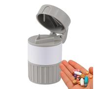 Broyeur Et Coupe-pilule - Séparateur De Comprimés, Broyeur Et Stockage 5 X 5 X 9,5 Cm | Broyur 4 En 1 Avec Gobelet Pour Petites Pilules, Médicaments, Usage Domestique Et En Voyage