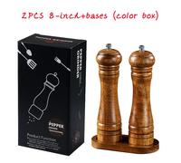 Broyeur manuel en bois massif de 5/8/10 pouces,bouteille d'assaisonnement - Type 2PCS 8inch