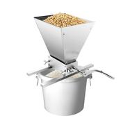 Broyeur manuel pour le malt, broyeur à céréales, 4 l, utilisation manuelle, électrique, rouleaux réglables, grand entonnoir, jardin, cuisine, balcon, brasseur amateur, argenté
