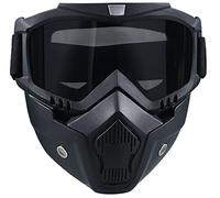 BROYEUR Masque de Paintball Anti-buée, Masque Tactique intégral pour Ski, Amovible, réglable, Protection du Visage pour Moto (Noir)