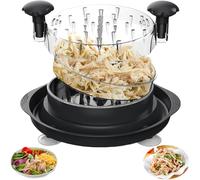 Broyeur Poitrine Poulet 20.5cm avec Base Antidérapante & Poignées, Déchiqueter Manuel Couvercle Transparent Nettoyer Facile, Hachoir Déchiqueteuse Grand pour Porc Bœuf Légume Déchiquette Facilement