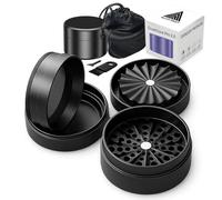 Broyeur professionnel Crush Core PRO 2.0 - Nouveau broyage 2.0 | 100 % aluminium aéronautique | 4 pièces de diamètre 63 mm | Aimants N52, grande capacité, moulin à herbes et épices (Noir)