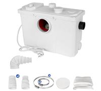 Broyeur Sanitaire 700W Pompe de Relevage Eaux Usées 190L/min Verticale de 7 m avec 4 Entrées d'Eau pour Convient aux Pompes de Toilettes Domestiques, Baignoires, Douches, Lave-vaisselle, Éviers