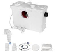 Broyeur Sanitaire 700W Pompe de Relevage Eaux Usées 190L/min Verticale de 7 m avec 4 Entrées d'Eau pour Convient aux Pompes de Toilettes Domestiques, Baignoires, Douches, Lave-vaisselle, Éviers