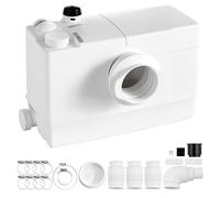 Broyeur WC 800 W 200 L/min Levage 10 m Pompe de Relevage Eaux Usées, 4 Entrées, pour Évier de Cuisine, Salle de Douche, Buanderie