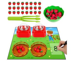 Broytain Jeux de Mathématiques pour Enfants avec des Tampons de Dés, Jouets éducatifs pour Compter, Ajouter et Soustraire, Fine-Jeux dès 3 4, 5, 6, 7, 8, 9 Ans (Rouge)