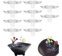 BRRDASJO Support créatif for compositions Florales flottantes, présentoir innovant for Fleurs, Bol à en Acrylique Transparent, Porte-tiges, for Aquarium et décoration de Table(S - 10pcs)