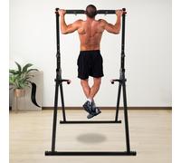 BRRIDE Barre de traction pliable Power Tower Dip Station Pull Up Bar réglable en hauteur pour fitness, tige horizontale jusqu'à 200 kg, portée pour la maison, la gymnastique, le calisténique (noir et