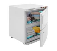 BRRIDE Chauffe-serviettes à 2 portes 50 l avec stérilisateur UV, compresses cosmétiques, chauffe-serviettes, armoire chauffante, armoire pour hôtel, barbier, coiffeur, massage et spa (blanc, 2 portes)
