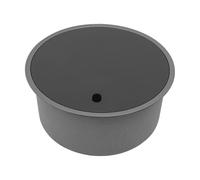 BRRIDE Évier de cuisine, rond, en acier inoxydable 304, simple, avec siphon, évier caché, avec couvercle, diamètre 36 cm/40 cm, pour bars, cuisines, camping-cars, hôtels (40 cm)