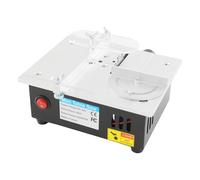 BRRIDE Mini scie circulaire de table électrique avec 4 lames, machine de coupe portable multifonctionnelle, petite scie de table 0,1-15 mm, lame de scie réglable en hauteur pour le travail du bois