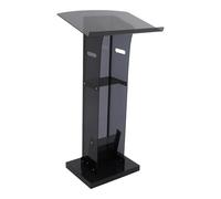 Brride Pupitre debout en acrylique avec étagère de rangement, support de podium avec large surface de lecture et étagère de rangement, bureau debout pour église, conférence, mariage, salle de classe