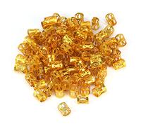 Brrnoo 100 PCS Bijoux Cheveux Tressage,Perles Manchettes En Métal,Nouveaux Dreadlocks Colorés Perles Cheveux Tresse Anneaux Clips Dread Locks,Anneaux Manchette Décoration De Tressage Tube(Doré)