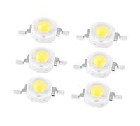 Brrnoo 100 Pièces 1 W Haute Puissance SMD LED Perles 100-110LM 50000 Heures Blanc Chaud pour Bricolage Luminaire Projet de Lumière Bricolage Fabrication de Lampe (Blanc pur 6000K)